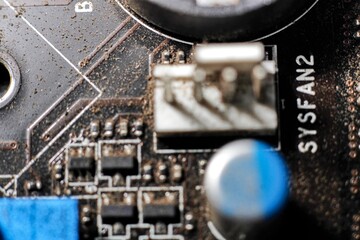 Computer circuit board photo close-up motherboard