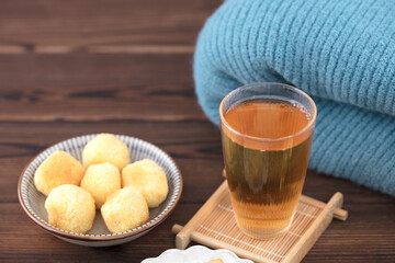 A cup of tea and some snacks