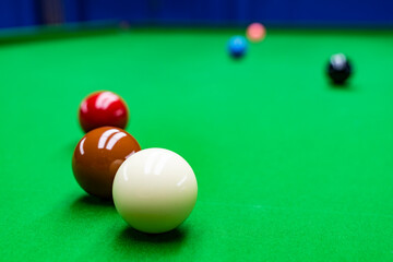 Snookered behind the brown ball