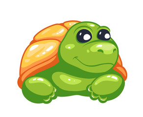Cute vector turtle illustration isolated on white background.