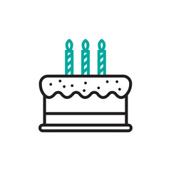 Birthday cake icon design template vector isolated illustration