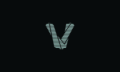  V letter Line Art logo