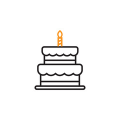 Birthday cake icon design template vector isolated illustration