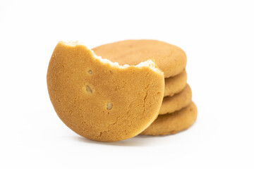 biscuit or cookies over on white background