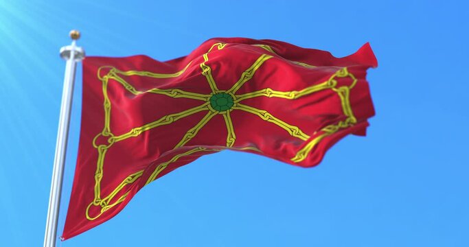 Ancient Flag, of Navarre Kingdom, Espa&ntilde;a. Loop