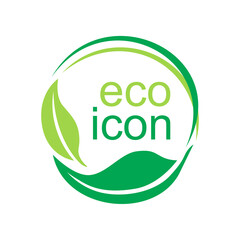 Eco icon with leaves