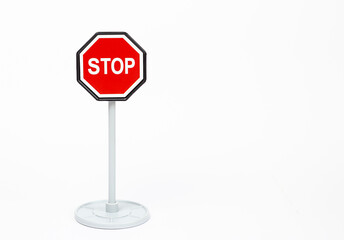stop road sign on white background