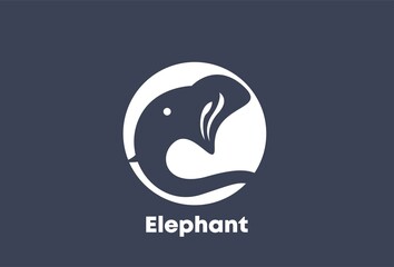 letter e and elephant icon vector illustration template design
