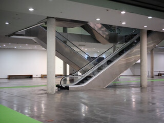 Escalators in the underground floor of a car park