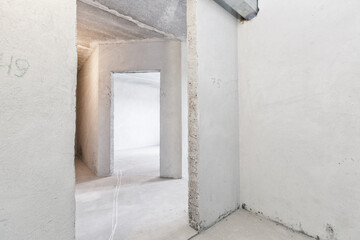 interior of the apartment without decoration in white colors