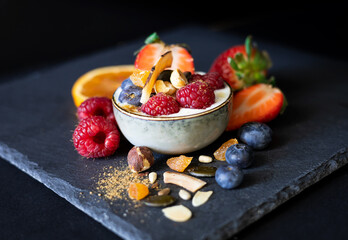 Muesli with berries and yogurt
