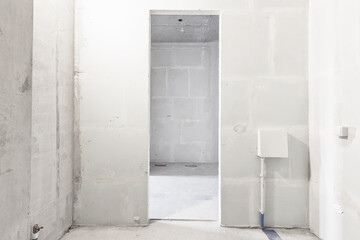 interior of the apartment without decoration in white colors