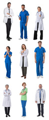 Set of medical staff