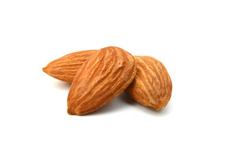 Almonds isolated on white background