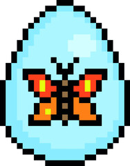 Fototapeta premium Easter egg pixel art vector illustration.