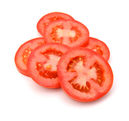 Plum tomatoes on white background