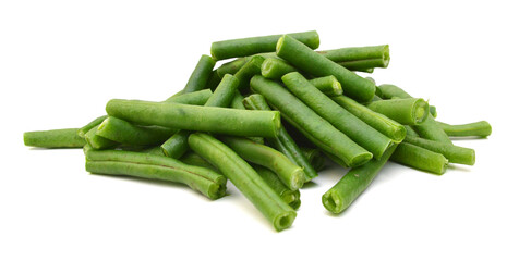Green beans isolated on white background
