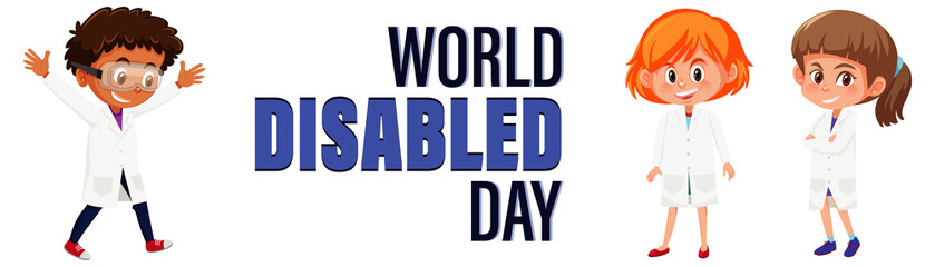 Poster design for world disabled day with kids