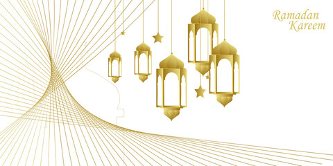 White and gold Ramadan background