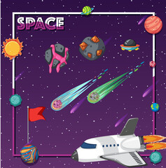 Space element template in space background