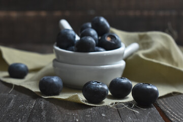 Blueberries on Wooden Table