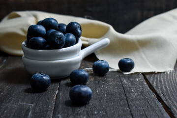 Blueberries on Wooden Table