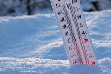 thermometer in snow
