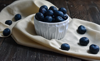 Blueberries on Wooden Table
