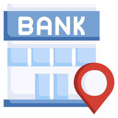 BANK flat icon,linear,outline,graphic,illustration