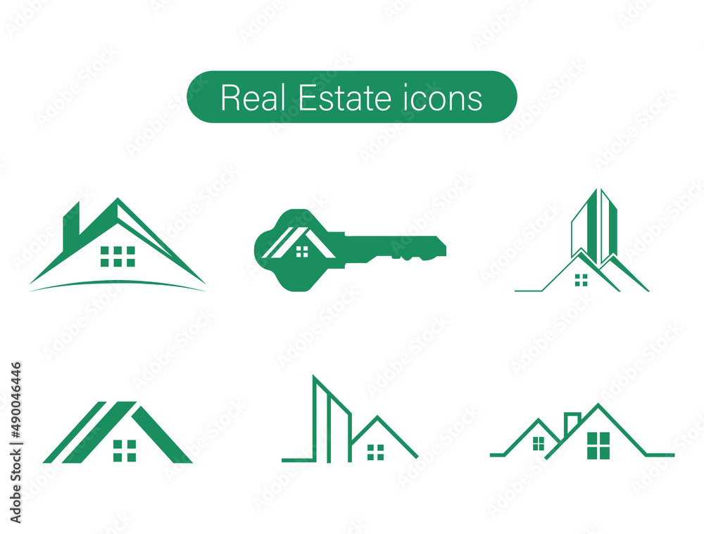 Canvas Prints real estate icon, logo set vector illustration 