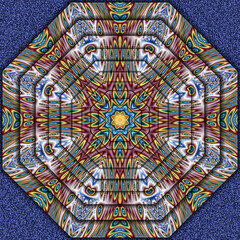 3d effect - abstract octagonal geometric fractal pattern 