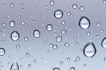 Close-up of drops of water on a glass surface
