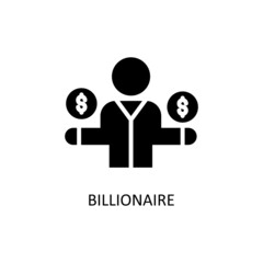 Billionaire Vector Solid Icon Design illustration. Fintech Symbol on White background EPS 10 File