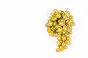 Grapes bunch on white background with copy space.