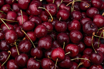 Sweet fresh cherry background.