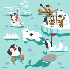 The North pole winter arctic landscape scenery