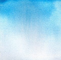 Hand drawn blue watercolor background textured