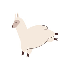 Hand drawn llama element for your design