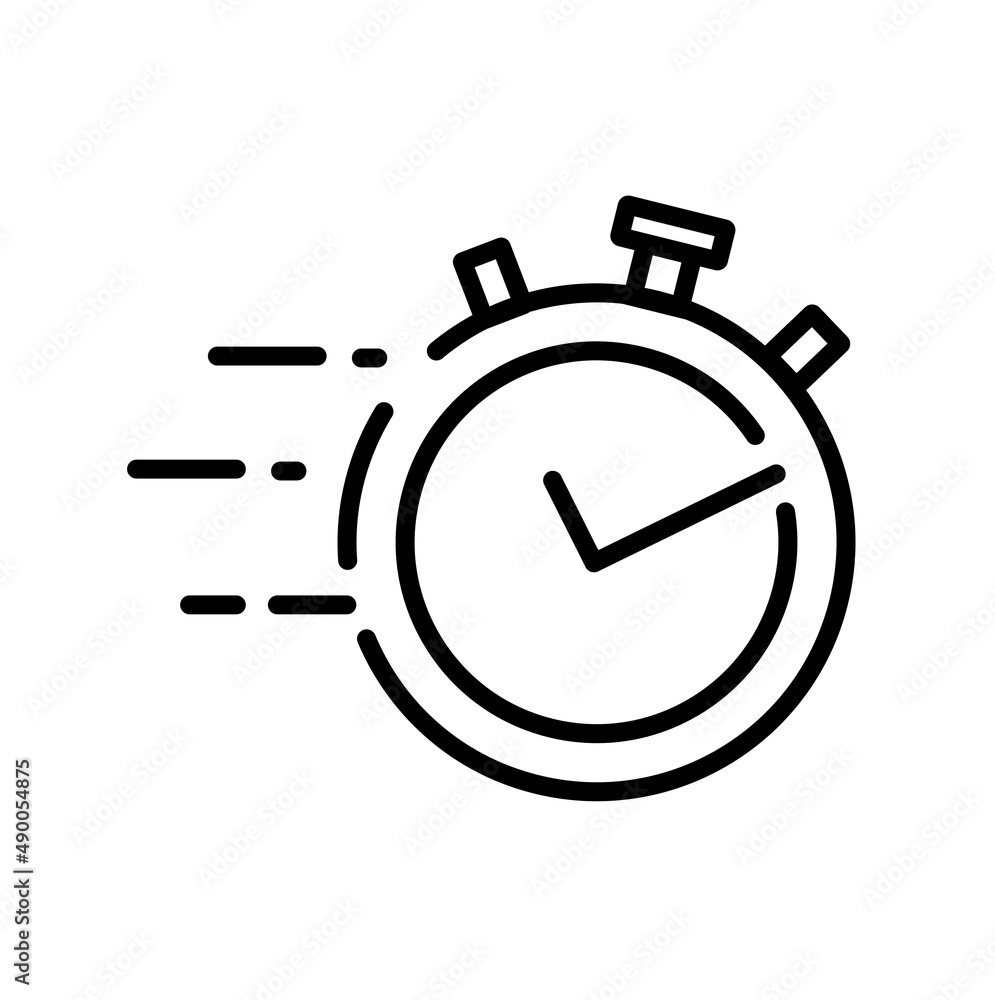 Poster stopwatch vector icon. editable stroke. symbol in line art style for design, presentation, website o