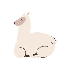 Hand drawn llama element for your design