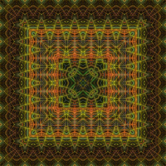 3d effect - abstract square geometric fractal pattern 