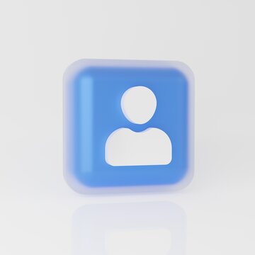 Person icon in glassmorphism style 3d render