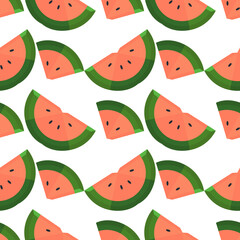watermelon seamless pattern with 3d theme on white background