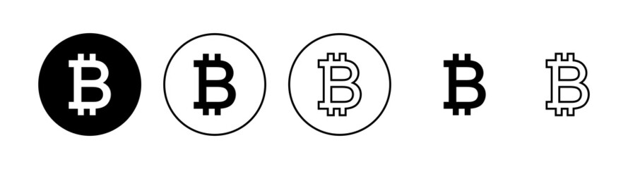 Fototapeta premium Bitcoin icons set. bitcoin sign and symbol. payment symbol. cryptocurrency logo