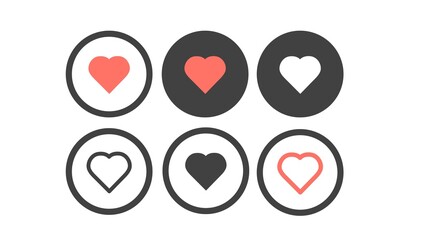 Hearts Icon Set. Vector isolated set of hearts