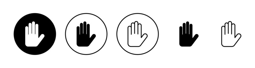 Hand icons set. hand sign and symbol. palm