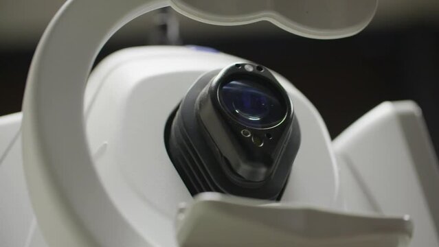 Modern medical equipment for examining eyes at the ophthalmologist