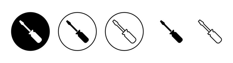 Screwdriver icons set.tools sign and symbol