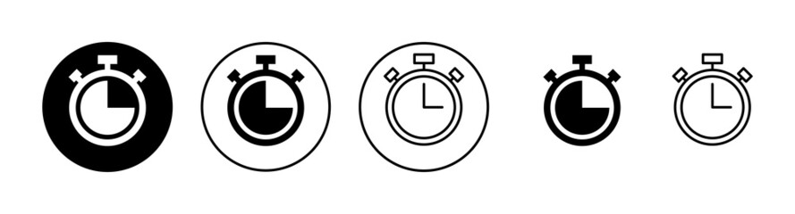 Stopwatch icons set. Timer sign and symbol. Countdown icon. Period of time