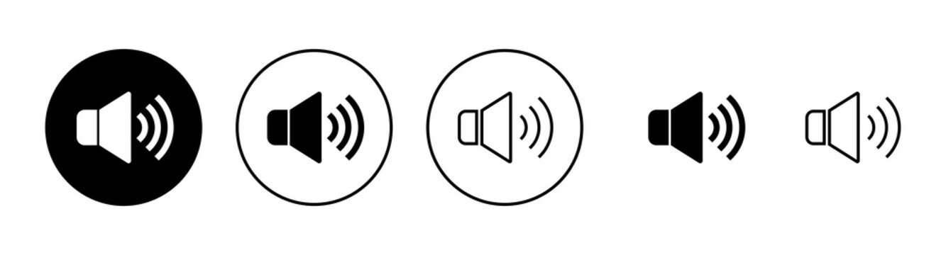 Speaker Icons Set. Volume Sign And Symbol. Loudspeaker Icon. Sound Symbol